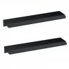 2 X Venice Matt Black Small Pull Handles 150mm