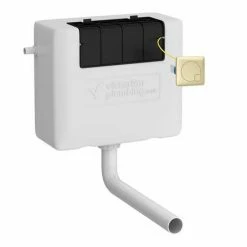 Venice Abstract White Complete Toilet Unit W. Pan, Cistern + Brushed Brass Flush -Venice shop AZSQBBPK n l 460