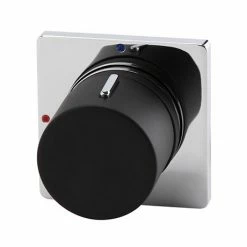 Venice Modern 1 Outlet Concealed Shower Mixer Valve - Chrome / Matt Black