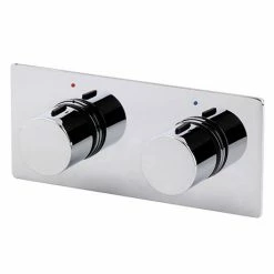 Venice Modern 1 Outlet Twin Round Concealed Shower Mixer Valve - Chrome