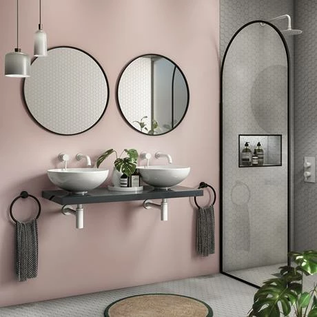 Venice Floating Basin Shelf (Gloss Grey - 1000mm Wide) 2 Venice Floating Basin Shelf (Gloss Grey - 1000mm Wide) - Image 2