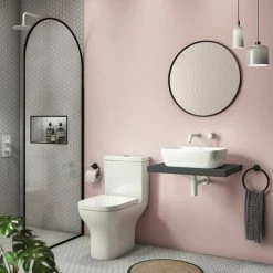 Venice Floating Basin Shelf (Gloss Grey - 600mm Wide) 7 Venice Floating Basin Shelf (Gloss Grey - 600mm Wide) -Venice shop V6GGSLF d3 460