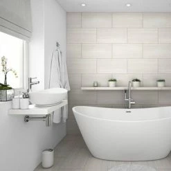 Venice Floating Basin Shelf (Gloss White - 600mm Wide) 7 Venice Floating Basin Shelf (Gloss White - 600mm Wide) -Venice shop V6GWSLF d2 460