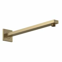 Venice Cubo 410mm Wall Mounted Shower Arm - Brushed Brass