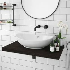 Venice Floating Basin Shelf (Dark Oak - 800mm Wide) -Venice shop V8DKSLF D2 460