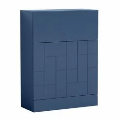 Venice Abstract Blue Complete Toilet Unit W. Pan, Cistern + Matt Black Flush -Venice shop VA6WCBLUCH d2 460