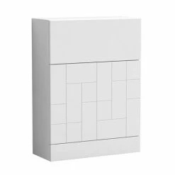 Venice Abstract White Complete Toilet Unit W. Pan, Cistern + Polished Chrome Flush -Venice shop VA6WCWHTBB d2 460 2
