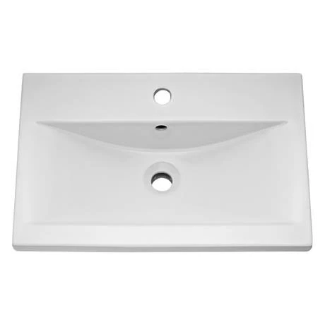 Venice Abstract 500mm White Vanity Unit - Floor Standing With Brushed Brass Handles 2 Venice Abstract 500mm White Vanity Unit - Floor Standing With Brushed Brass Handles - Image 2