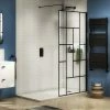 Venice 1400 X 900 Matt Black Abstract Grid Wet Room (800mm Screen + Tray)