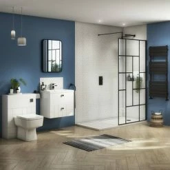 Venice Abstract 600mm White Vanity Unit - Wall Hung 2 Drawer Unit With Chrome Square Drop Handles -Venice shop VAWH600WHI d3 460