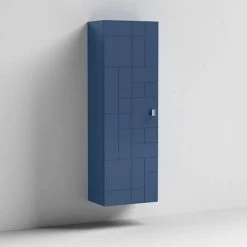 Venice Abstract Wall Hung Tall Storage Cabinet - Blue - With Chrome Square Drop Handle 6 Venice Abstract Wall Hung Tall Storage Cabinet - Blue - With Chrome Square Drop Handle -Venice shop VAWHCBBLU D1 460