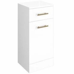 Venice 350x300mm Gloss White Laundry Basket With Brushed Brass Handles 6 Venice 350x300mm Gloss White Laundry Basket With Brushed Brass Handles -Venice shop VBB153 d2 460