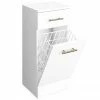 Venice 350x300mm Gloss White Laundry Basket With Brushed Brass Handles