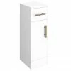 Venice 250x300mm Gloss White Cupboard Unit With Brushed Brass Handles