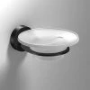 Venice Black Glass Soap Dish & Holder