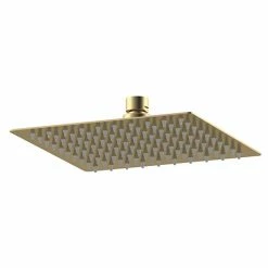 Venice Cubo Fixed Shower Head - Brushed Brass (200 X 200mm)