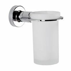 Venice Chrome Glass Tumbler & Holder