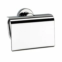 Venice Chrome Toilet Roll Holder With Cover