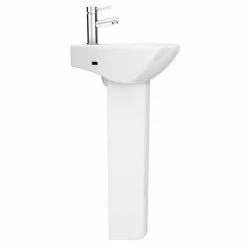 Venice Modern Corner Basin + Pedestal (1 Tap Hole) -Venice shop VCRNBP D3 460