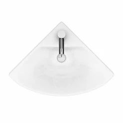 Venice Modern Corner Basin + Pedestal (1 Tap Hole) -Venice shop VCRNBP D4 460