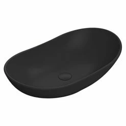 Venice Matt Black Oval Counter Top Basin - 615 X 360mm