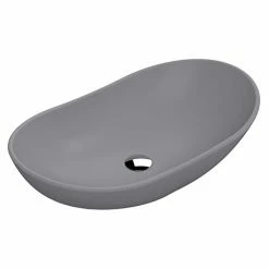 Venice Matt Grey Oval Counter Top Basin - 615 X 360mm