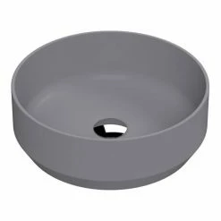 Venice Matt Grey Round Counter Top Basin - 350mm Diameter -Venice shop VCT03GRE d1 460