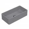 Venice Matt Grey Rectangular Counter Top Basin - 465 X 235mm