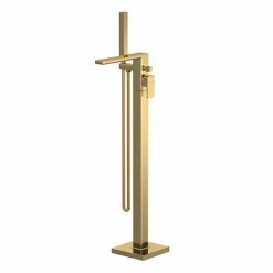 Venice Cubo Brushed Brass Freestanding Bath Shower Mixer