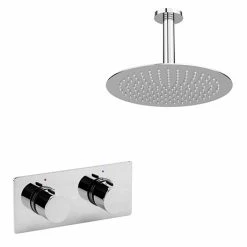 Venice Round Shower System With Concealed Valve + Ceiling Mounted Head