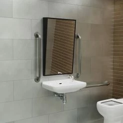 Venice Matt Black 500 X 800mm Angled Mirror -Venice shop VEN5080MB D1 460