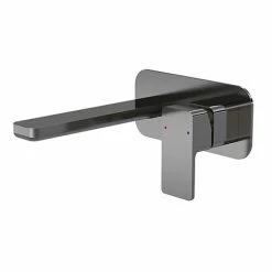 Venice Cubo Gunmetal Grey Wall Mounted Basin Mixer