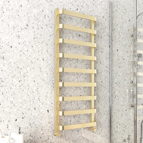 Venice Brushed Brass Designer Heated Towel Rail (500 X 1200mm) 1 Venice Brushed Brass Designer Heated Towel Rail (500 X 1200mm)