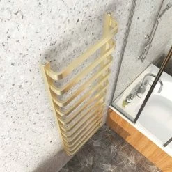 Venice Brushed Brass Designer Heated Towel Rail (500 X 1500mm) -Venice shop VENBB155 d2 460
