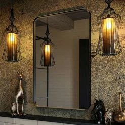 Venice Black Frame 500 X 750mm Rectangular Mirror -Venice shop VENBF5075 D4 460