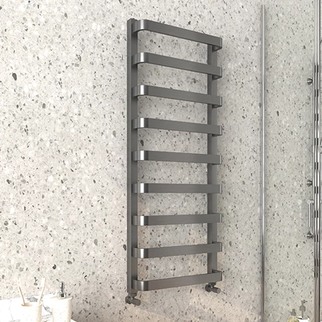 Venice Brushed Black Nickel Designer Heated Towel Rail (500 X 1200mm) 1 Venice Brushed Black Nickel Designer Heated Towel Rail (500 X 1200mm)