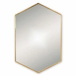 Venice Brushed Brass 500 X 750mm Hexagonal Mirror