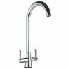 Venice Modern Dual Lever Kitchen Mixer Tap With Swivel Spout - Chrome