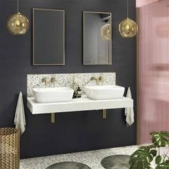 Venice Brushed Brass 400 X 700mm Rectangular Mirror -Venice shop VENR4070BRA d3 460