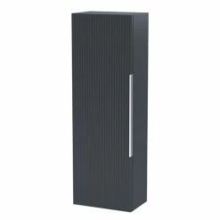 Venice Fluted Wall Hung Tall Storage Cabinet - Satin Anthracite
