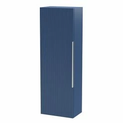 Venice Fluted Wall Hung Tall Storage Cabinet - Blue