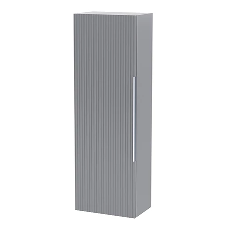Venice Fluted Wall Hung Tall Storage Cabinet - Grey 1 Venice Fluted Wall Hung Tall Storage Cabinet - Grey