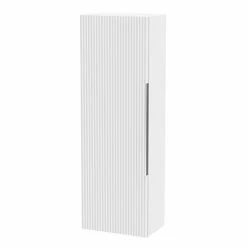 Venice Fluted Wall Hung Tall Storage Cabinet - White