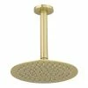 Venice Giro 200mm Round Brushed Brass Fixed Shower Head + 150mm Ceiling Mounted Arm