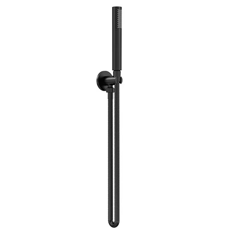 Venice Giro Round Outlet Elbow With Parking Bracket & Shower Handset - Matt Black 1 Venice Giro Round Outlet Elbow With Parking Bracket & Shower Handset - Matt Black