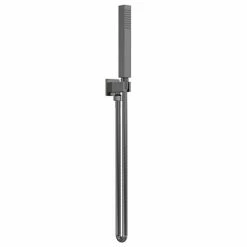 Venice Cubo Square Outlet Elbow With Parking Bracket & Shower Handset - Brushed Gun Metal