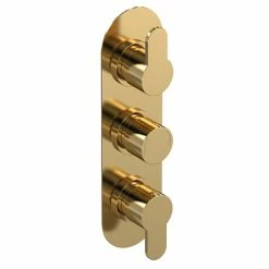 Venice Giro Triple Thermostatic Shower Valve - Brushed Brass