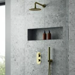Venice Giro Twin Thermostatic Shower Valve With Diverter - Brushed Brass 6 Venice Giro Twin Thermostatic Shower Valve With Diverter - Brushed Brass -Venice shop VG8TW02BB d2 460