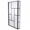 Venice Matt Black Abstract Grid L-Shaped Hinged Bath Screen