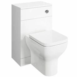 Venice 560mm Gloss White Vanity Unit With Matt Black Handles + Toilet Package -Venice shop VN56WCPK d2 460